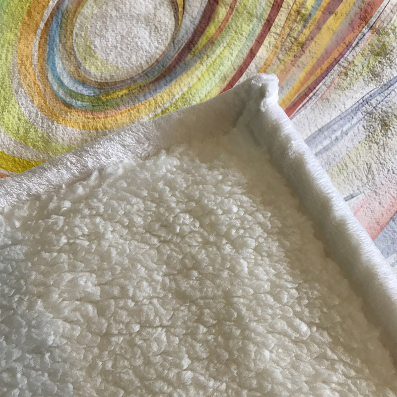 Throw Blanket, 68" W x 80" L, Marble/Abstract, Yellow/Brown/Blue/Orange