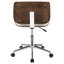 Chaise de bureau pivotante écru et noyer