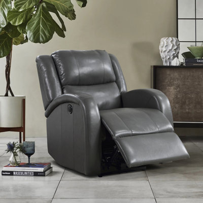 Neroli 30.5" Transitional Faux leather Power Recliner with Effortless One-Touch Power Reclining, Durable Metal Reinforced Frame