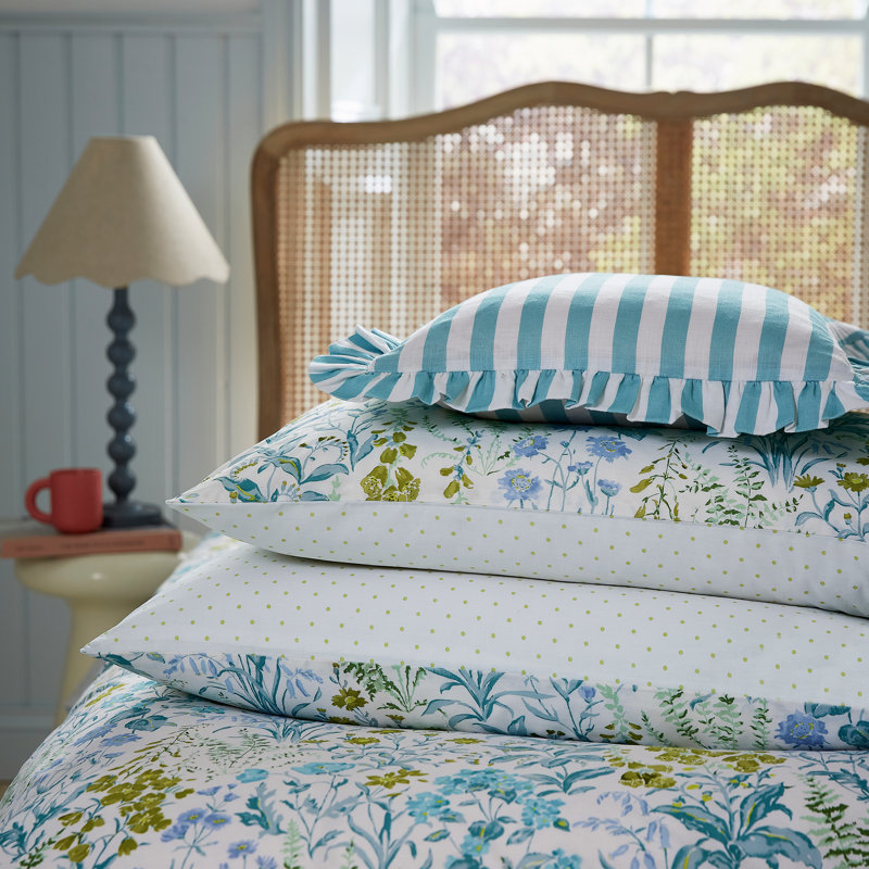Foxglove Print Cotton Duvet Cover Set, Single Duvet Cover + 1 Standard Pillowcase