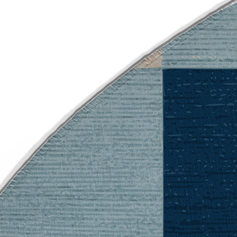 Tapis d'intérieur et d'extérieur à carreaux gris, Rond 5 pi