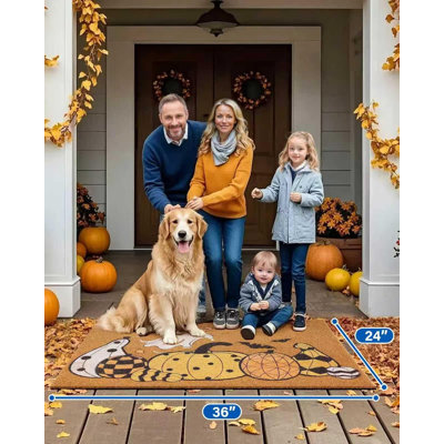 Door Mat Outside Entrance Welcome Matt Pumpkin Ghost Pattern For Halloween Decor