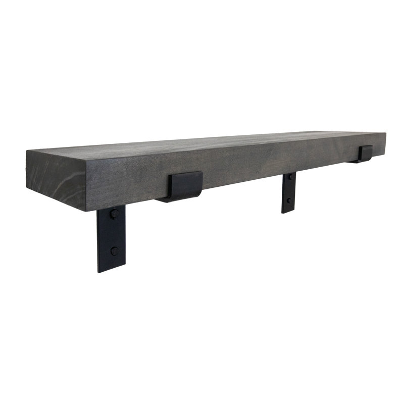 Emerald Lee Poplar Solid Wood Floating Shelf, 2" H x 12" W x 6" D