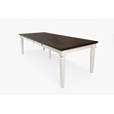 Iyad Extendable Rubberwood Solid Wood Dining Table
