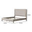Grand lit Rizvi, tête de lit tapissier, tissu gris, bois massif-111734959