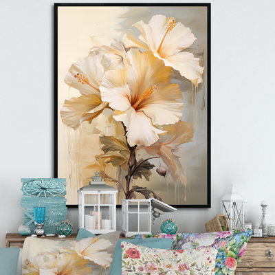 Peinture d'hibiscus beige III