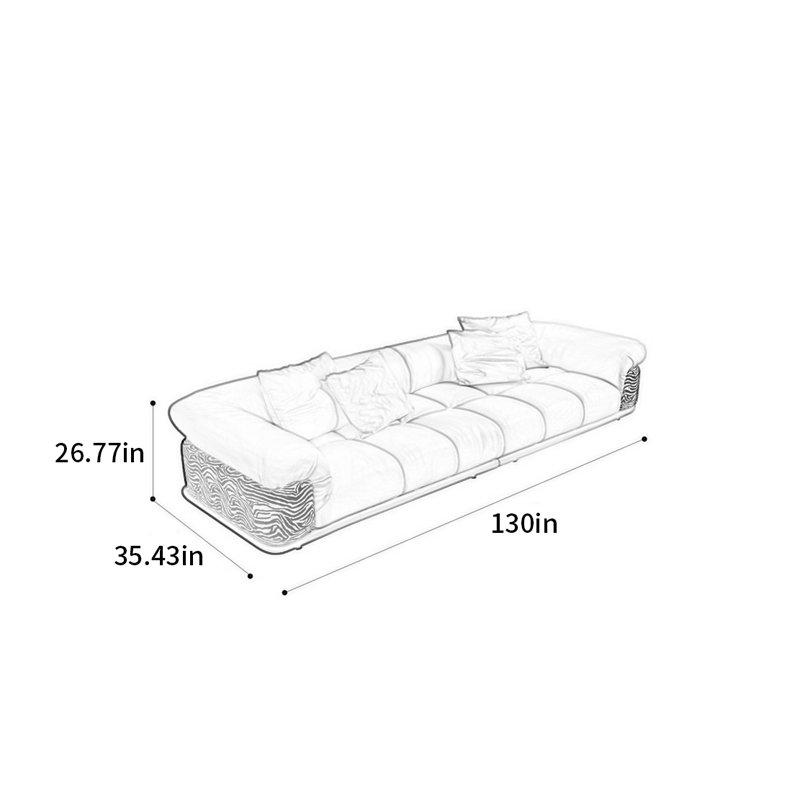 Canapé simple de style français rétro, H 26,77 po x l 130 po x P 35,43 po