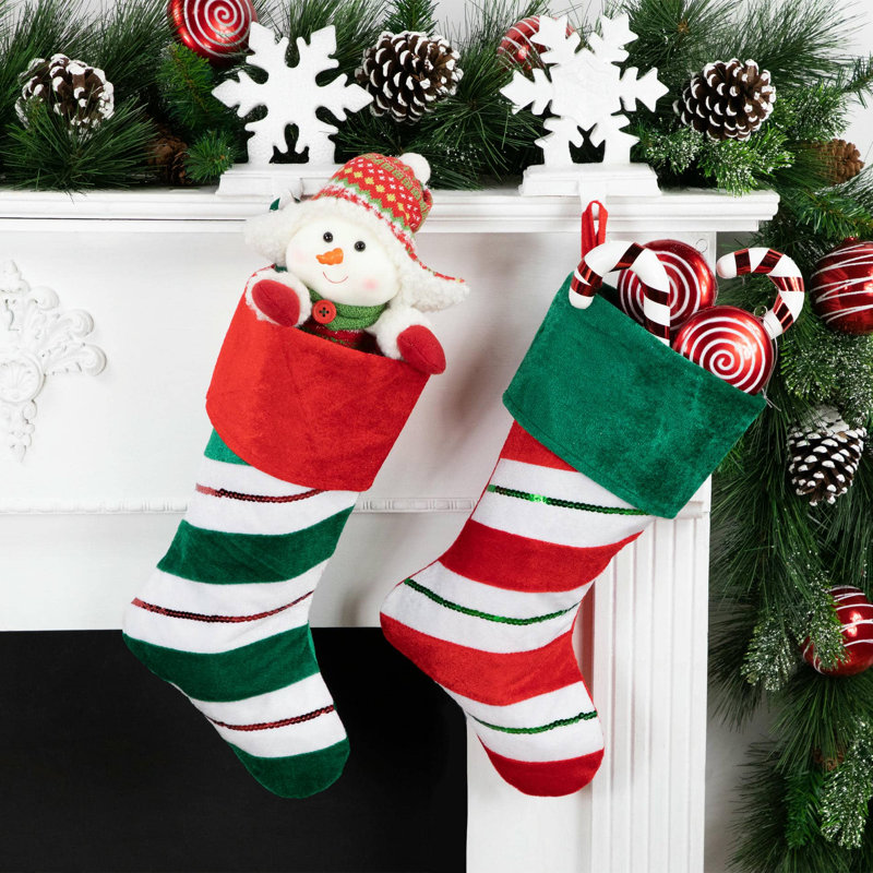 Chaussette de Noël 18 po, Rouge
