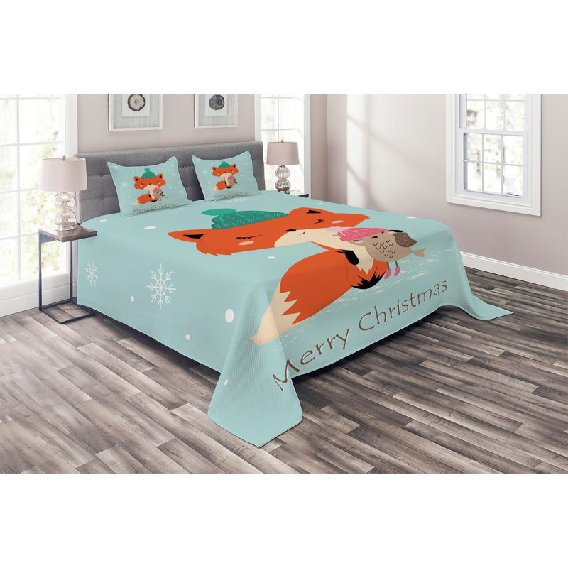 Fox Polyester Coverlet, King Bedspread + 2 Shams