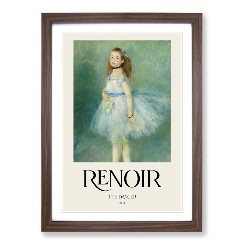 The Dancer by Pierre-Auguste Renoir - Picture Frame Painting, 65cm H x 48cm W x 2cm D, Walnut Framed