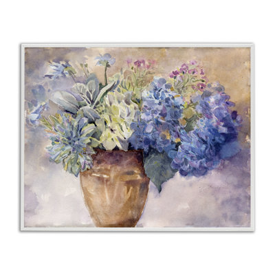 Peinture d'hortensia mauve par Evelia Designs