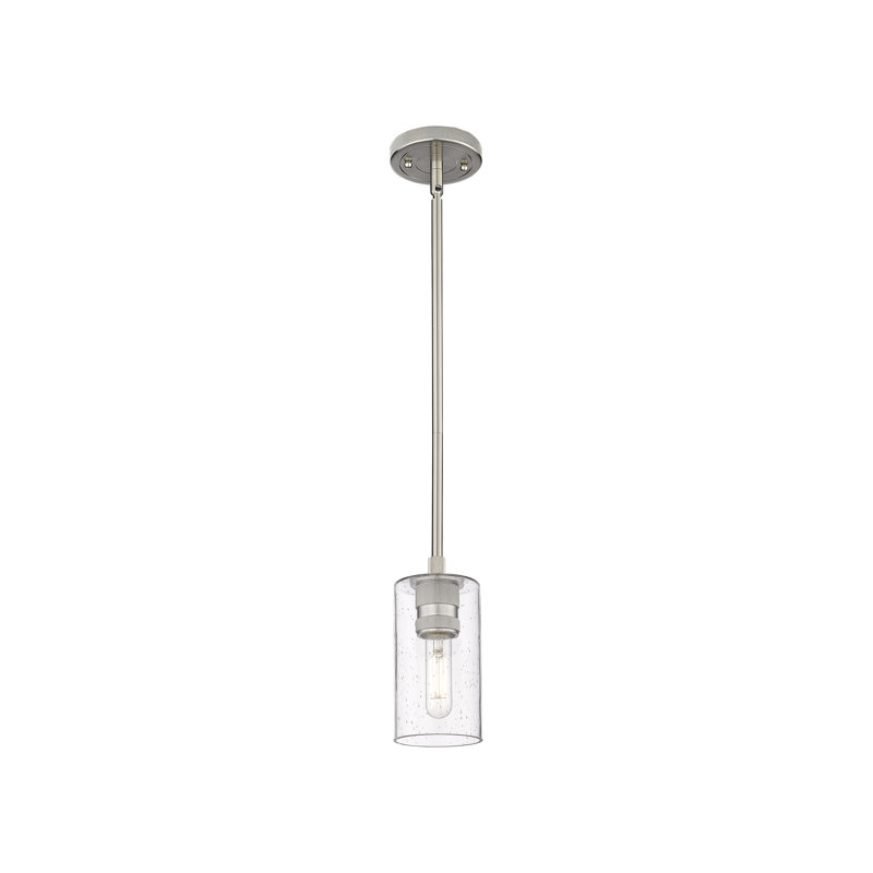 Luminaire suspendu Crown Point Light, Grainé, H 8,38 po x l 4,5 po x P 4,5 po, Nickel satiné
