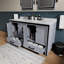 Ensemble de meuble-lavabo double l 60 po x P 22 po avec dessus blanc, miroirs 22 po et robinet chromé Ziva-1752901248-1829816595