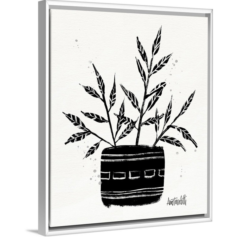 Art mural sur toile Botanical Sketches, H 16 po x l 13 po, Toile avec cadre blanc