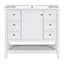 Meuble-lavabo élégant avec lavabo, tiroirs et armoire pour un décor de salle de bain fonctionnel et élégant.