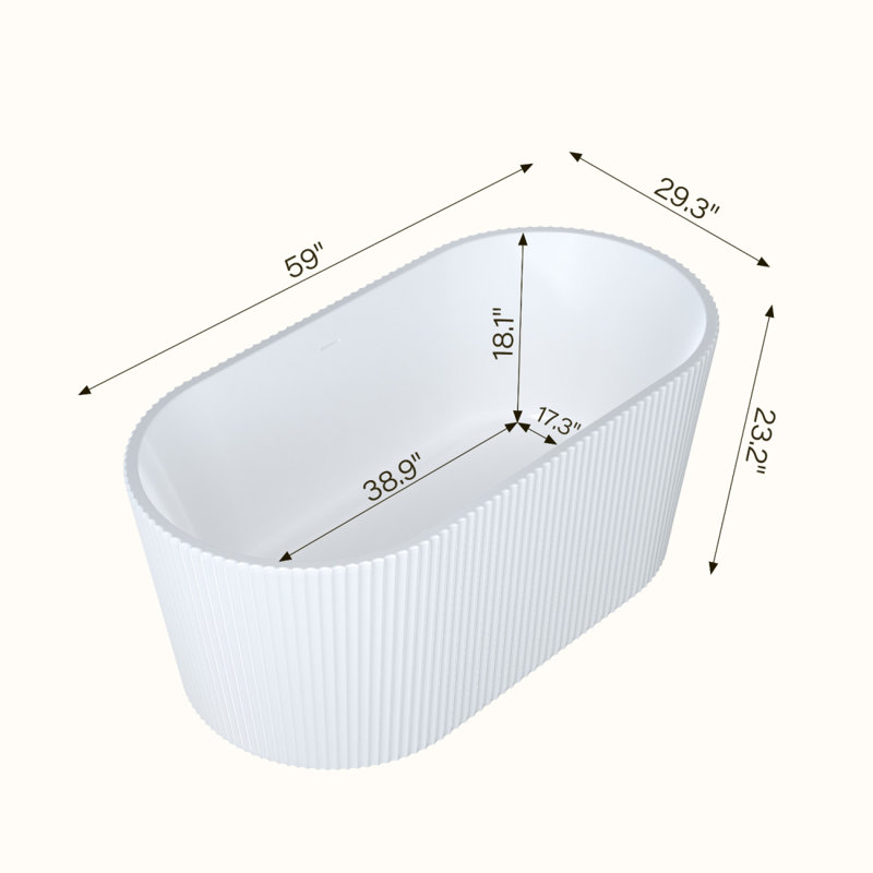 Acrylic Bathtub,V Shape Pleated Design,Chrome Drain and Classic Slotted Overflow,Cupc Certified