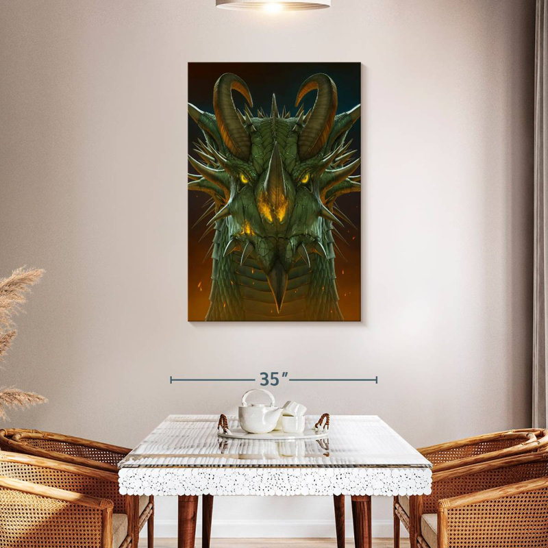 Portrait de dragon Brampt, H 45 po x l 30 po