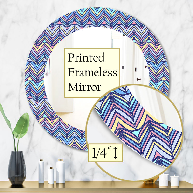 Motif zigzag - miroir moderne, H 31,5 po x l po