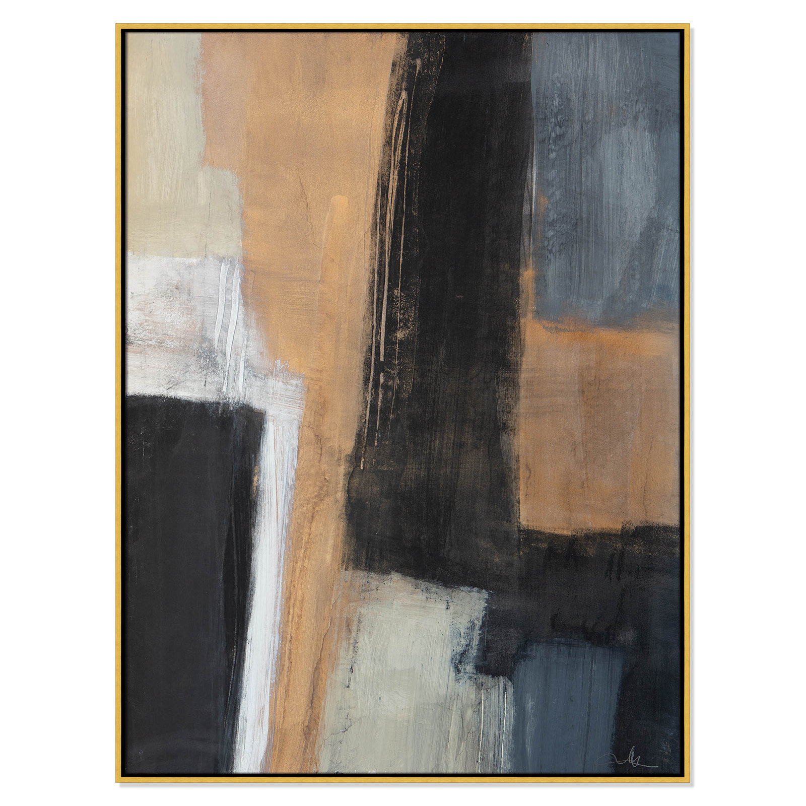Calderon "Metallic Slate I" Print, Gold, 49.5" H x 37.5" W x 2" D