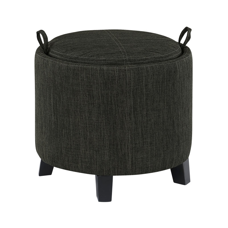 Repose-pieds avec plateau de rangement réversible Otsie, Gris anthracite foncé 