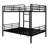Full Over Full Metal Bunk Bed, Metal Bunk Bed Frame With Ladder And Guardlails, Split Into 2 Beds-1375361665