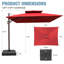 Parasol excentré en porte-à-faux de 141 po x 104 po, base incluse-512861566