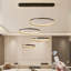 4 Rings Modern LED Chandelier,DIY Shape Dimmable Pendant Lighting for Living Dining Room Foyer