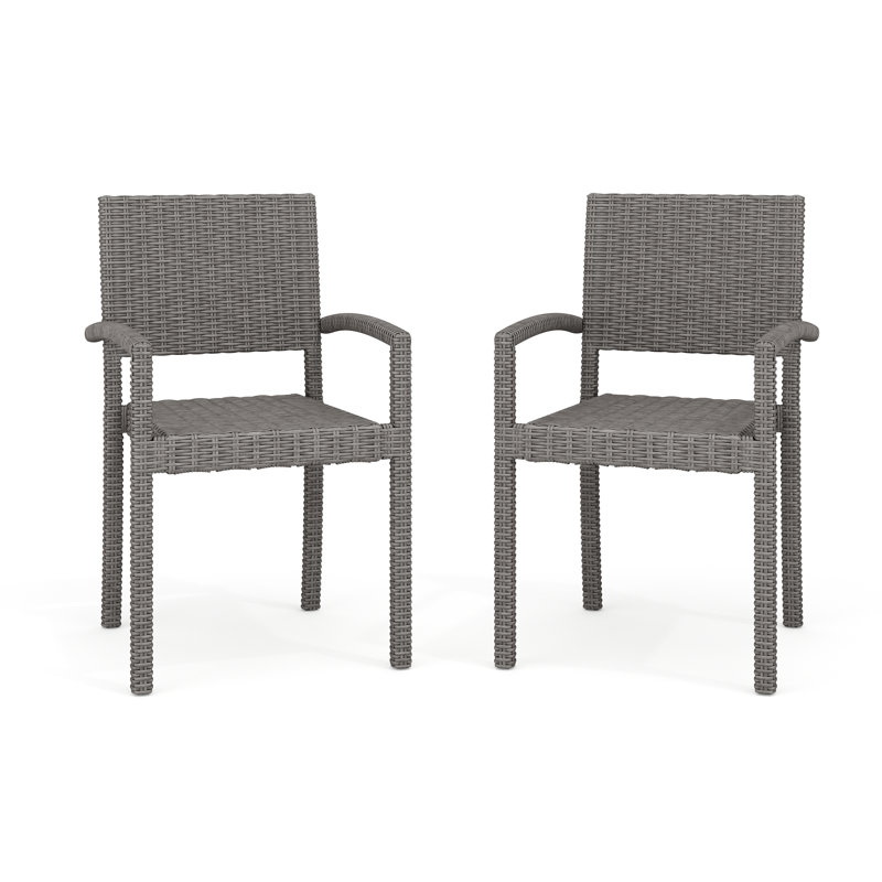 Fauteuils de salle à manger en rotin 2 pièces Martha Stewart Bedford, Gris