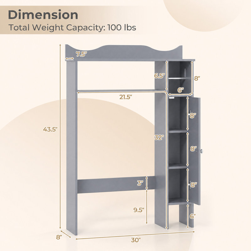 Rangement pour salle de bain Bortman, Gris