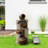 Teamson Home Indoor/Outdoor Solar-Powered 4-Tier Stone-Look Fountain with LED Lights