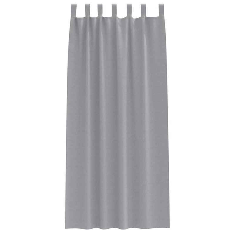Curtains With Curtains 2 Pcs Polyester, 225cm Width x 140cm Drop, Light Grey