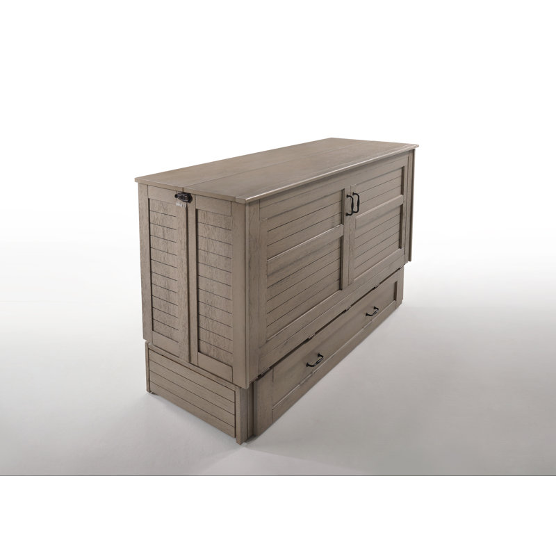 Lit-armoire avec grand lit Luka, Bois de flottage brossé