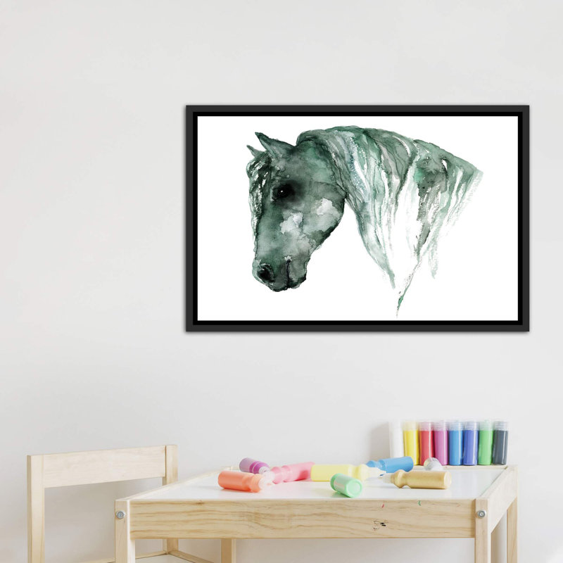 Art du cheval, Toile avec cadre noir, H 26 po x l 18 po x 1,5 po