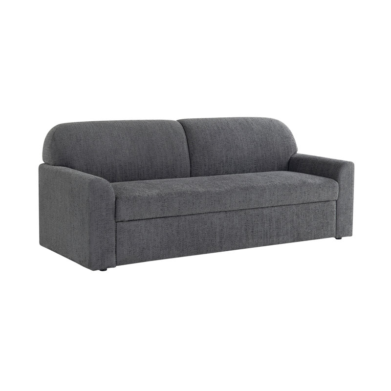 Serta® Willard 89.6” Full Sleeper Sofa Modern Boho Easy Assembly Dream Coil Comfort Chenille Fabric, Charcoal