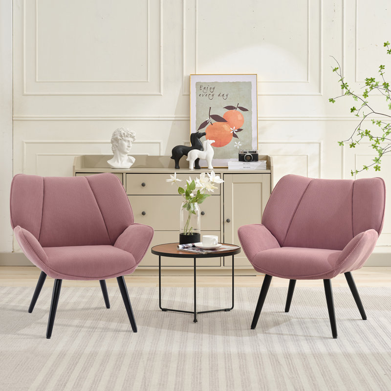 Upholstered Accent Chair, Pink