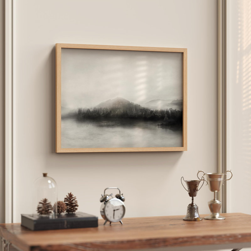 Montagne, couvert de nuages, nature, illustration moderne, petit décor, œuvre d'art moderne, H 11 po x l 14 po, Naturel