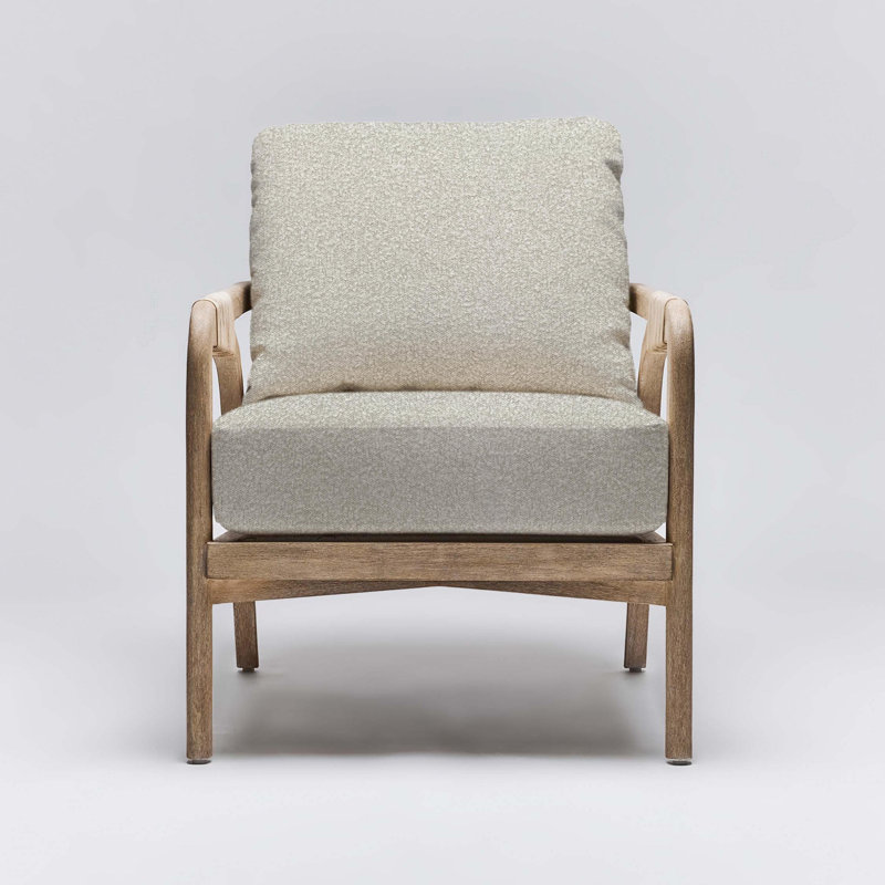 Delray Armchair, White Ceruse, Hemp Loop