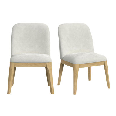  Chaise d'appoint de salle à manger Sutton avec tissu blanc naturel (2 par boîte)