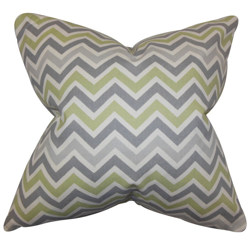 Coussin en coton en zigzag howel, Rose, 18 po x 18 po