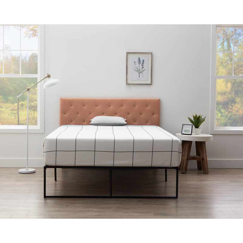Mattson Adjustable Faux Leather Headboard, Rust Faux Leather, Twin