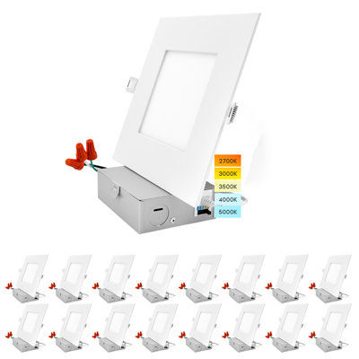 6'' Selectable Color Temperature Dimmable Air-Tight IC Rated LED Canless Recessed Lighting Kit