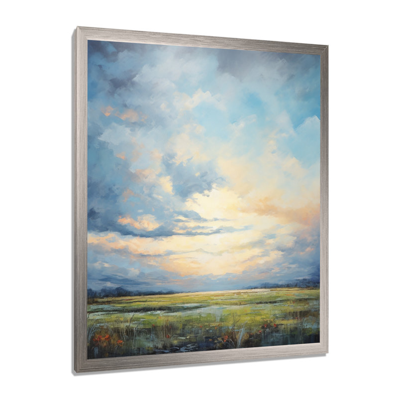 «Alshat Meadow Bold Horizon III», art mural sur toile Meadow, H 40 po x l 30 po x P 1,5 po, Cadre simple argenté