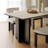 Modern Rectangle Dining Table with Rock Board-110893273