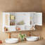 Armoire à pharmacie 55 po à miroir avec tablettes ouvertes, rangement mural avec portes et tablette réglable, organisateur de salle de bain