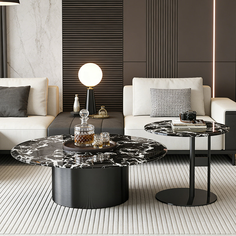 Table basse Schock, Noir, H 15,7 po x l 35,4 po x P 35,4 po