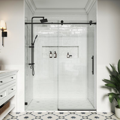 60" W 76 " H Single Sliding Tempered Glass Shower Door