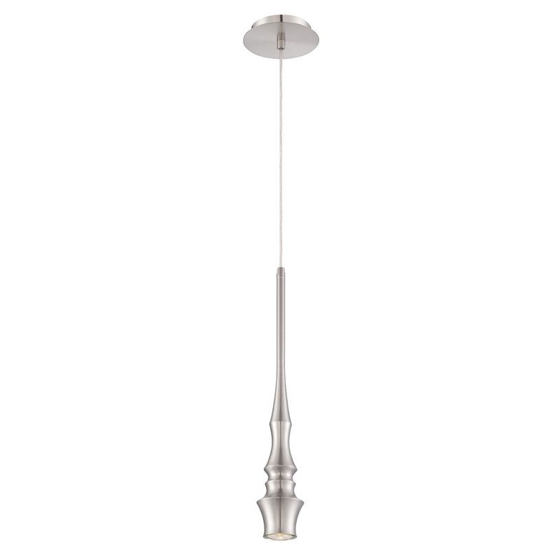 Luminaire suspendu géométrique 1 lumière Sano, Nickel satiné
