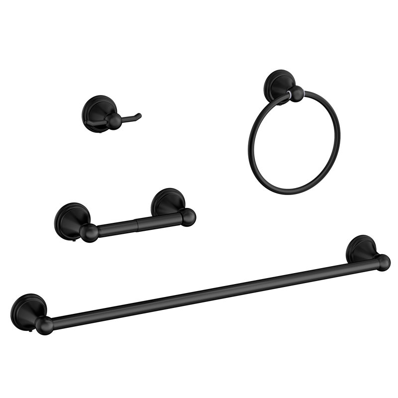 Ensemble de quincaillerie de salle de bain 4 pièces, Noir