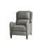 Fauteuil inclinable manuel en cuir véritable avec pattes en bois massif Beecher Traditional-529000368