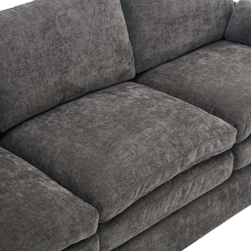 Fauteuil rembourré 31,9 "surdimensionné et confortable, Gris